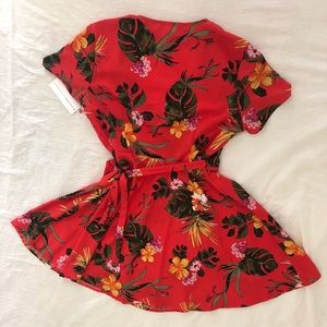 Orange Floral Summer/Vacation Dress
